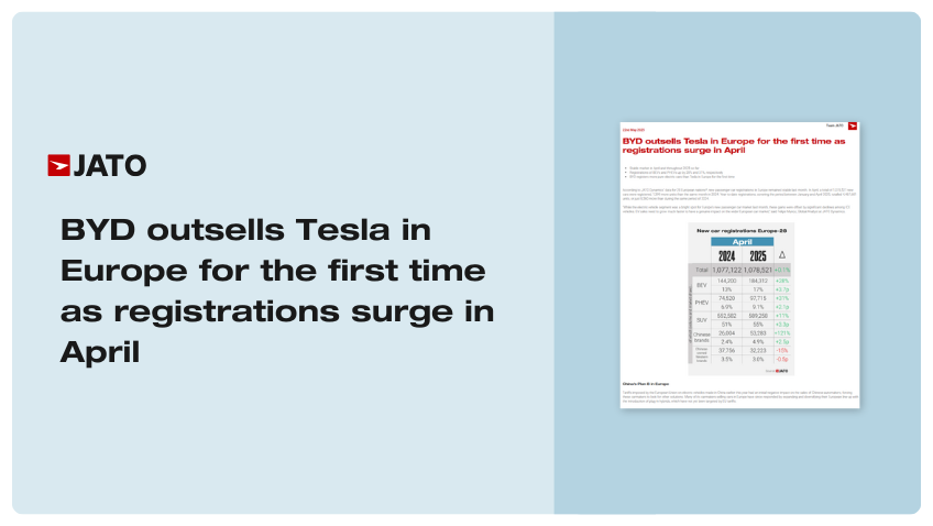 BYD outsells Tesla in Europe 